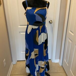 Nine West Blue and White Patterned Dress